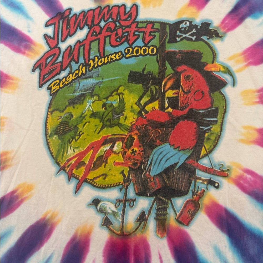 🌈 Vintage 2000 Jimmy Buffett Beach House Tour Tie Dye Tee 🌈 - Picture 2 of 6